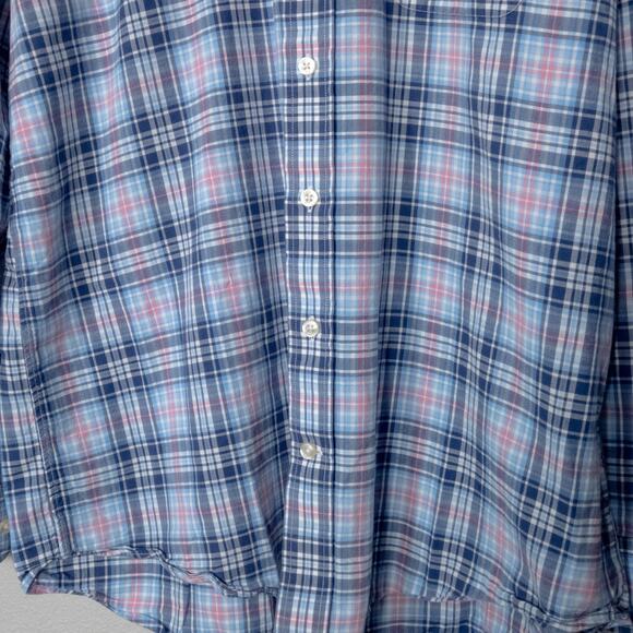 Vineyard Vines Men’s Shirt Nautical Preppy Coastal Blue Plaid Cotton Size XL - Picture 5 of 7